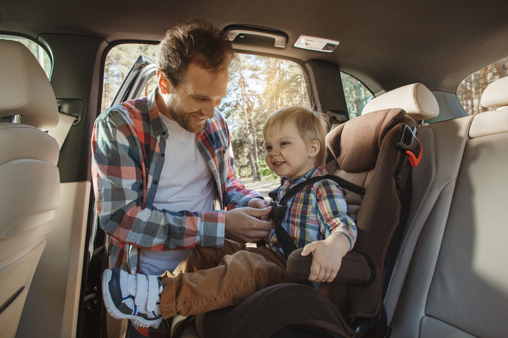 Father and Son in Car